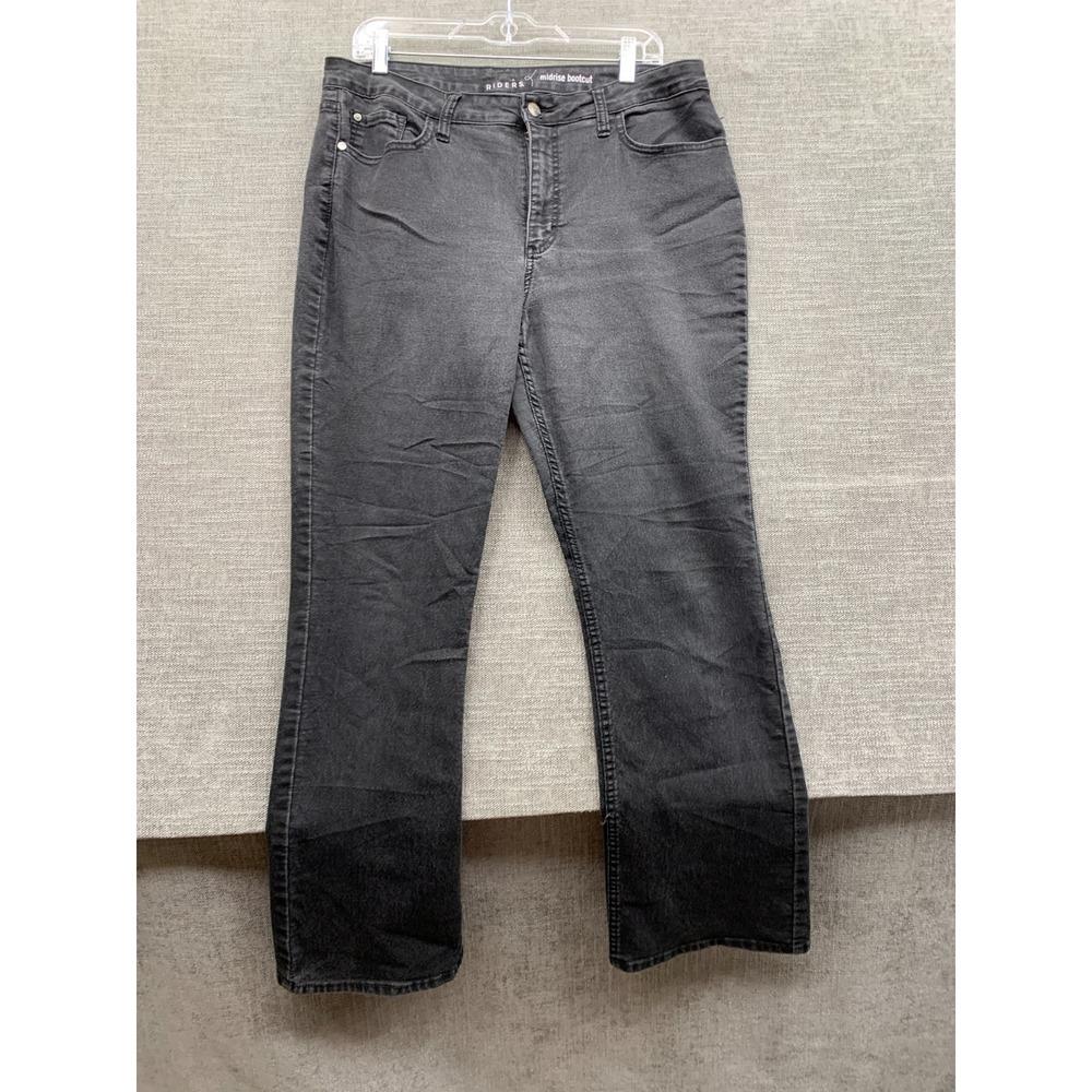 Riders By Lee Bootcut Jeans Womens 16M Black Denim Stretch Mid Rise Regular Fit